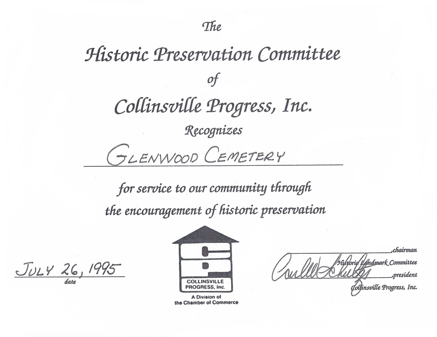 Historic Preservation Award for Glenwood Cemetery